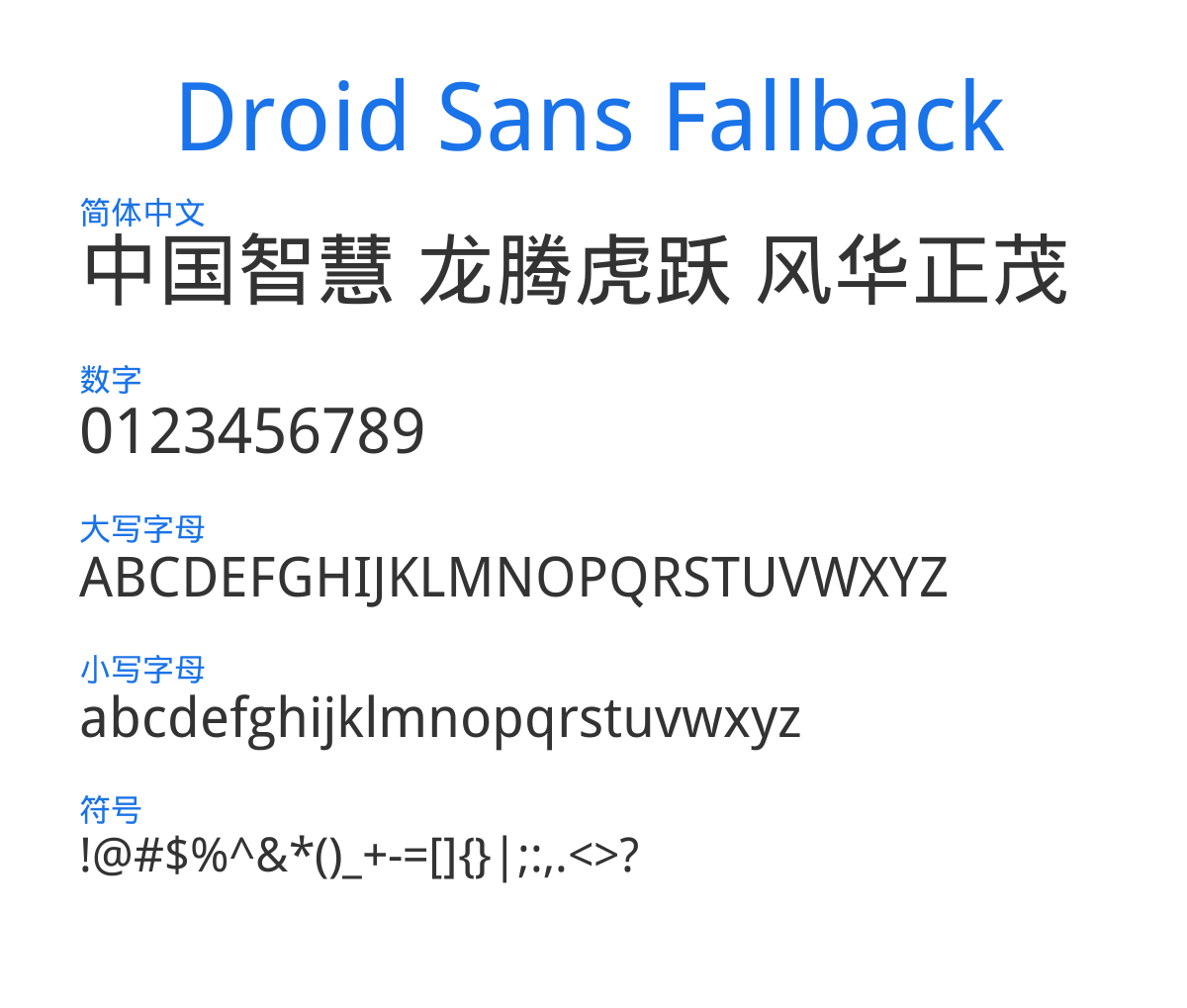 Droid Sans Fallback 预览